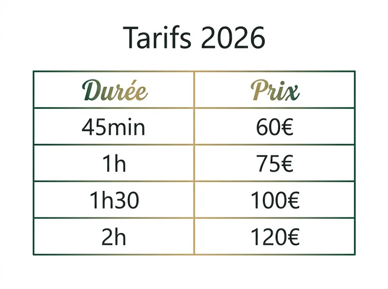 Grille tarifaire applicable à partir du 1er novembre 2026